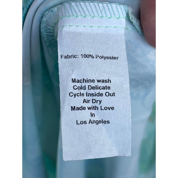 RESA River Dress Blue green Floral Maxi Long Open Back Straps satin size large - Picture 12 of 12